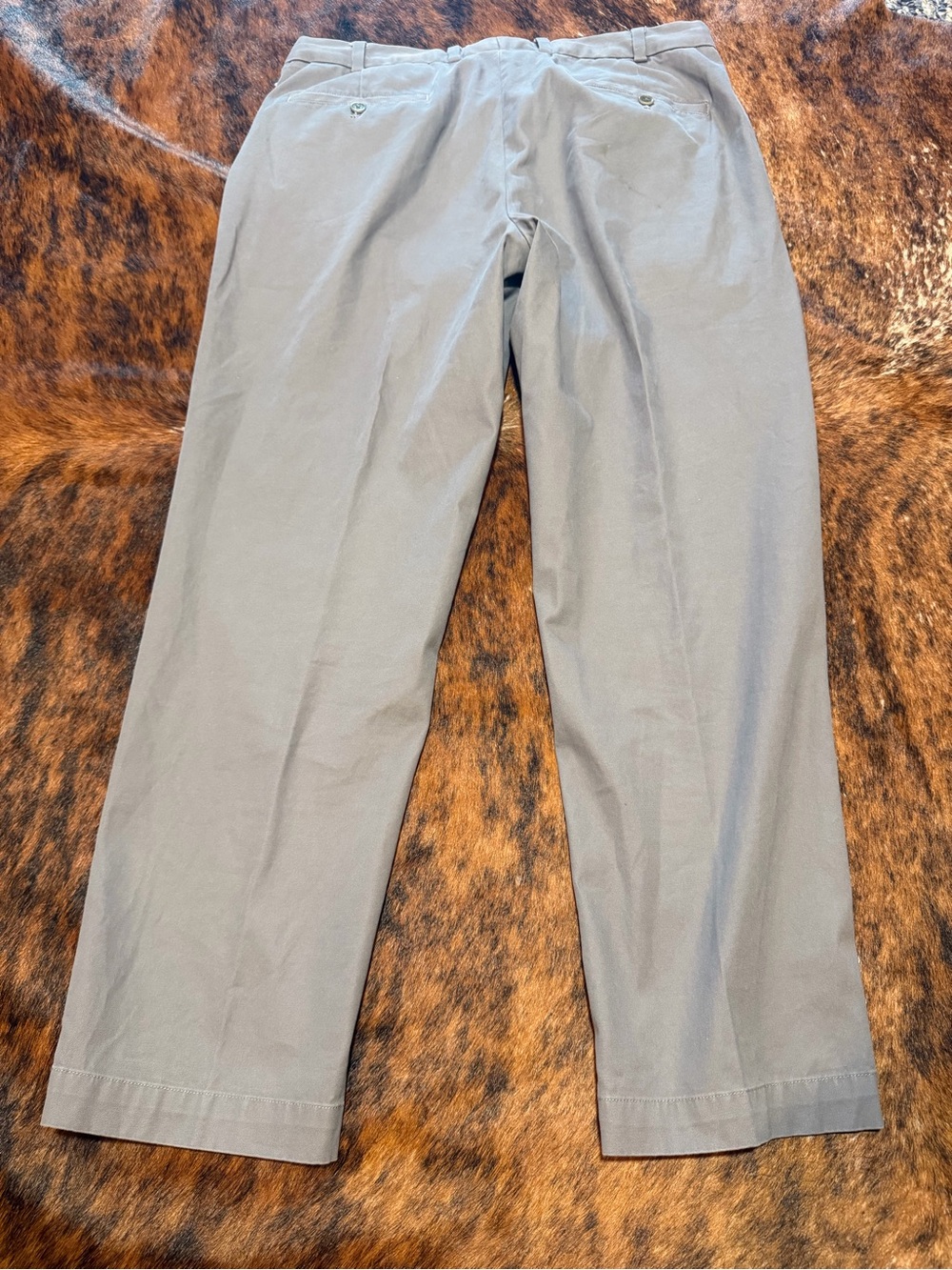 Brooks Brothers Clark Flat Front Chino Supima Cotton Pants Gray Casual 36x30